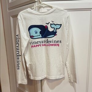 Vineyard Vines Kids White Halloween Whale Long Sleeve Tee